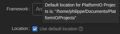 PlateformIO default location
