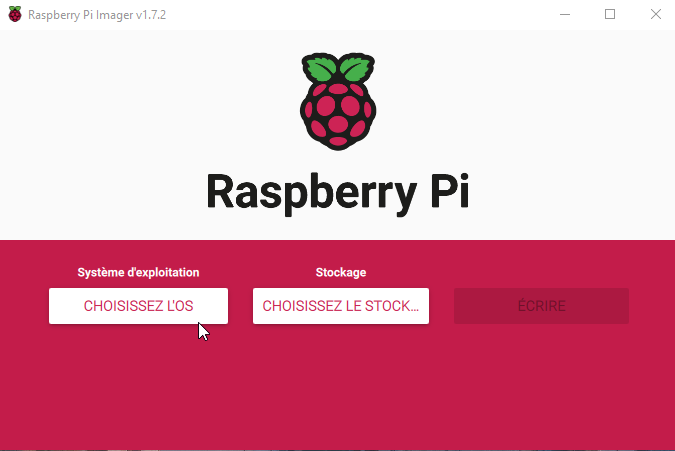 Raspberry Pi Imager Choisissez l'OS