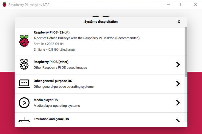 Raspberry Pi Imager OS 32 bit